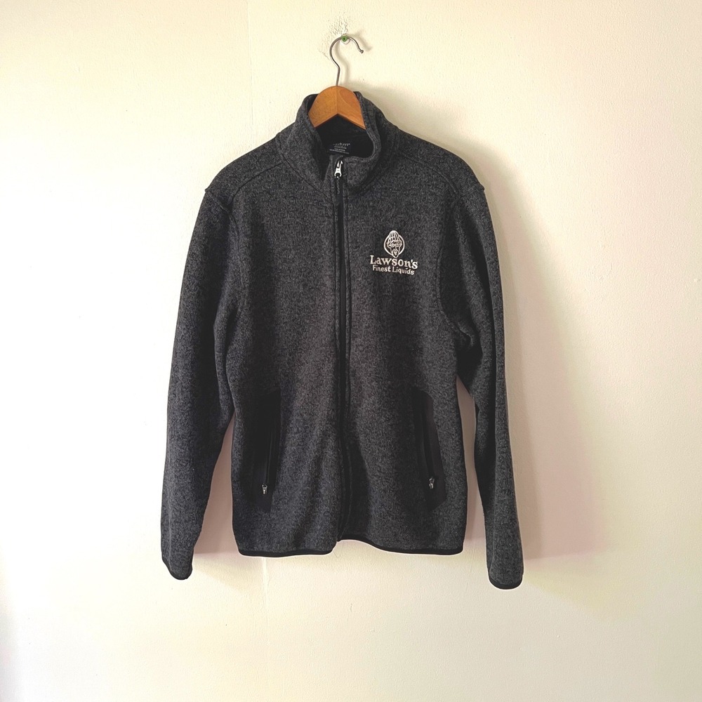 Charles River Apparel Mens Small Fleece Jacket Gray Lawsons Finest Liquids Beer